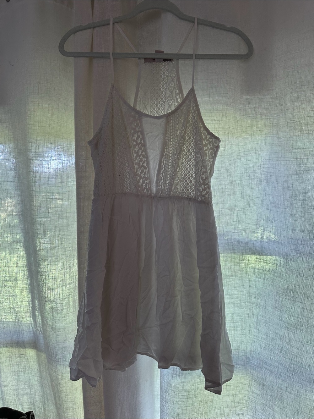 Forever 21 White Lace Crochet Tank Dress